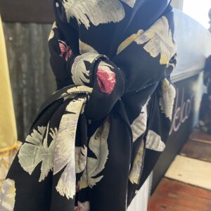 37x37" Black with Feathers Wild Rag