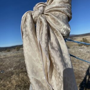 36x36" Champagne Leopard Charmeuse Wild Rag